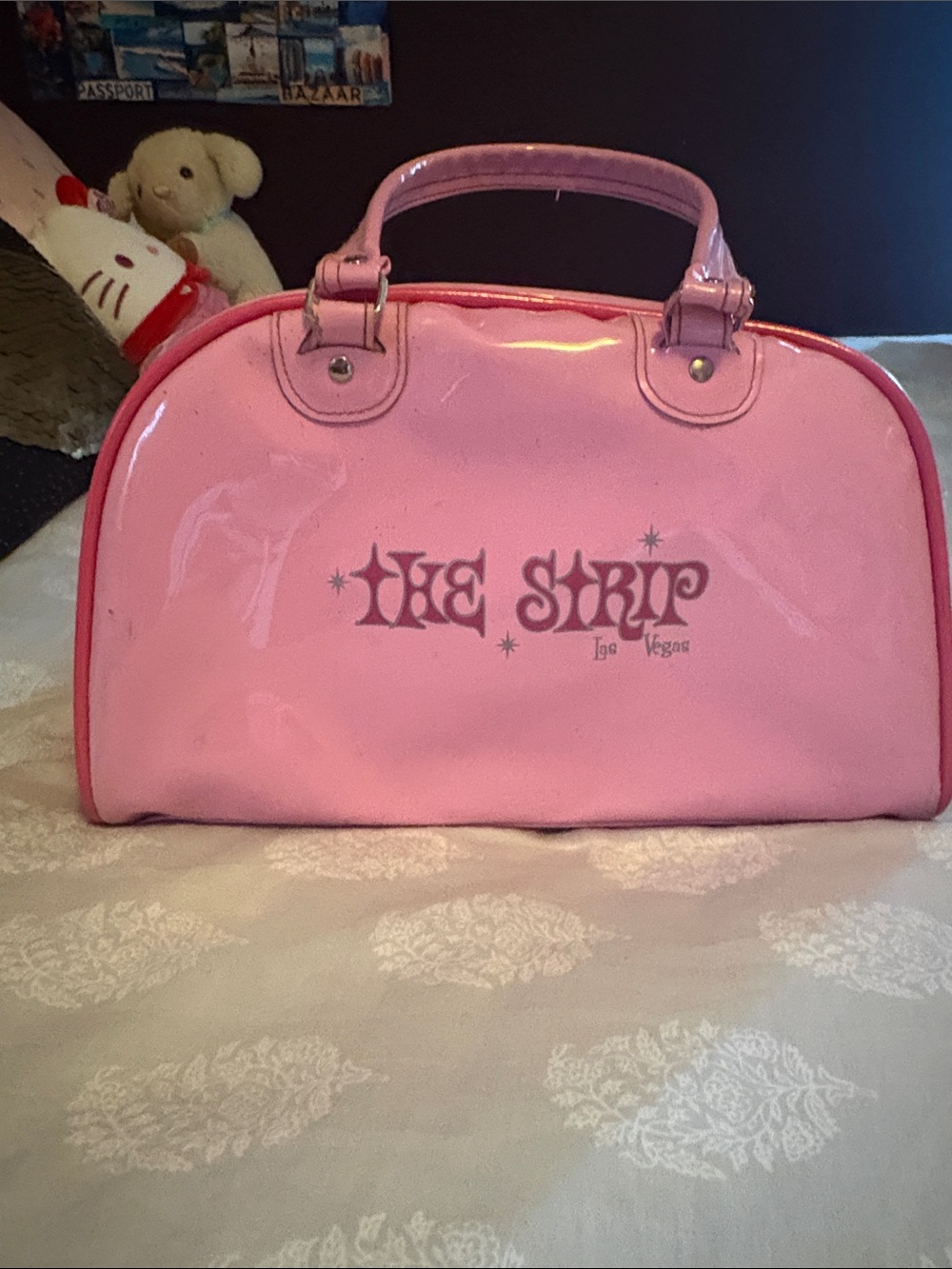 The Strip Las Vegas Pink Patent Dome Satchel